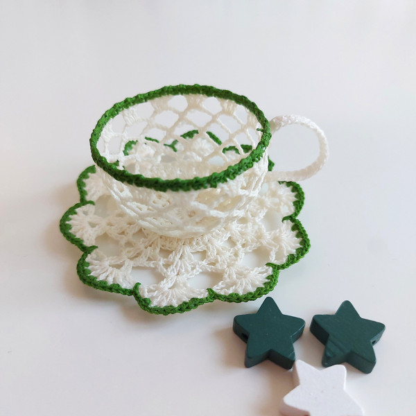 Crochet Coffee Cup - Green